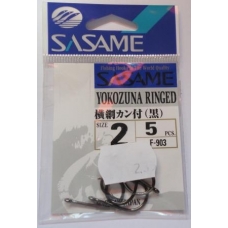 Anzois Sasame Yokozuna Ringed nº2 F-903 Black Nickel 5 Pcs